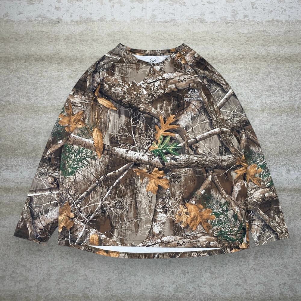 Vintage Y2K Realtree Shirt Mens 3XL Hunting Camo Polyester Long Sleeve Woodland